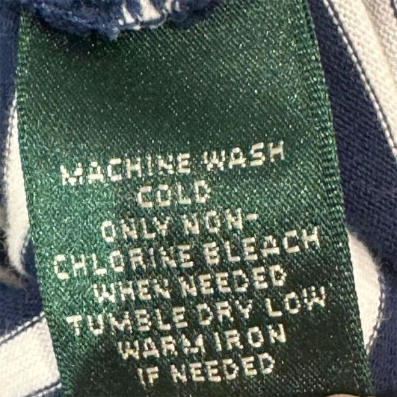 Lauren Ralph Lauren Blazer S Navy Stripe Knit Jacket Gold Button Nautical Preppy - Picture 8 of 8